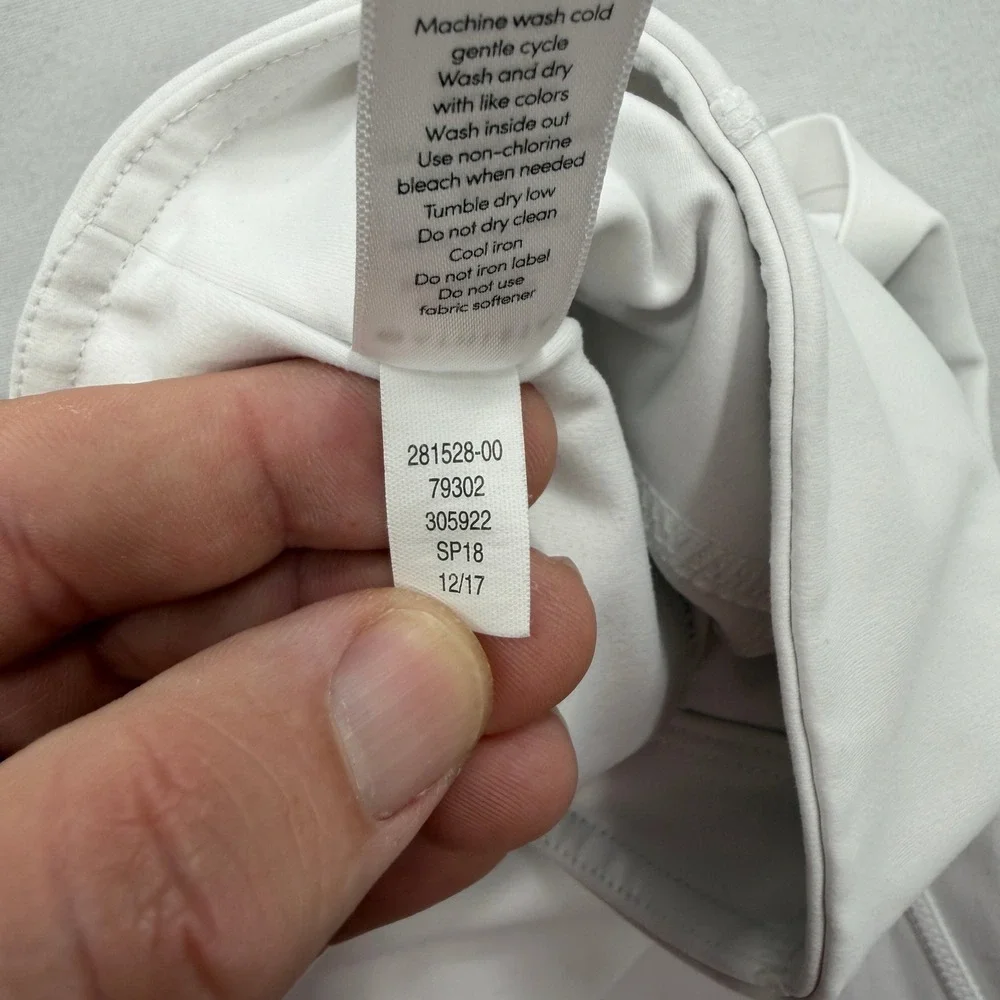 Athleta Leggings Salutation Stash Pocket Mesh Panel White Women S 281528